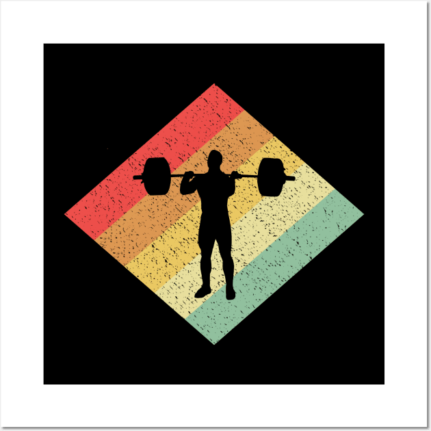 Retro Vintage 80s Weightlifting Gift For Weightlifters Wall Art by OceanRadar